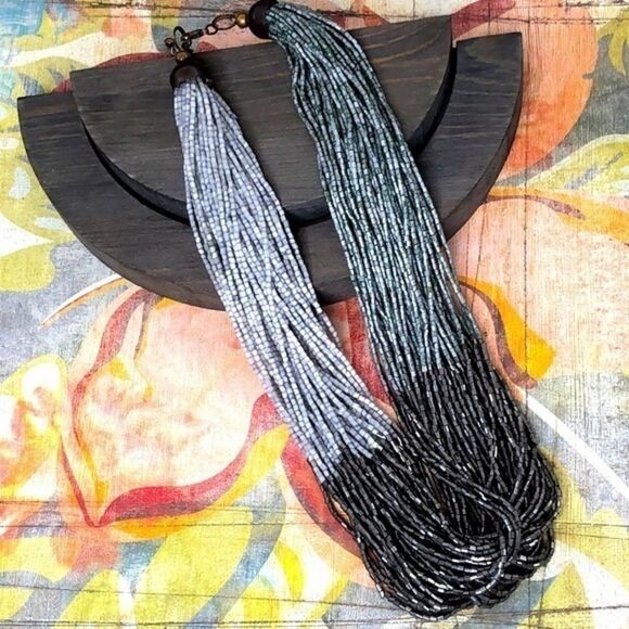 Multi Strand Beaded Necklace - Picture 1 of 8